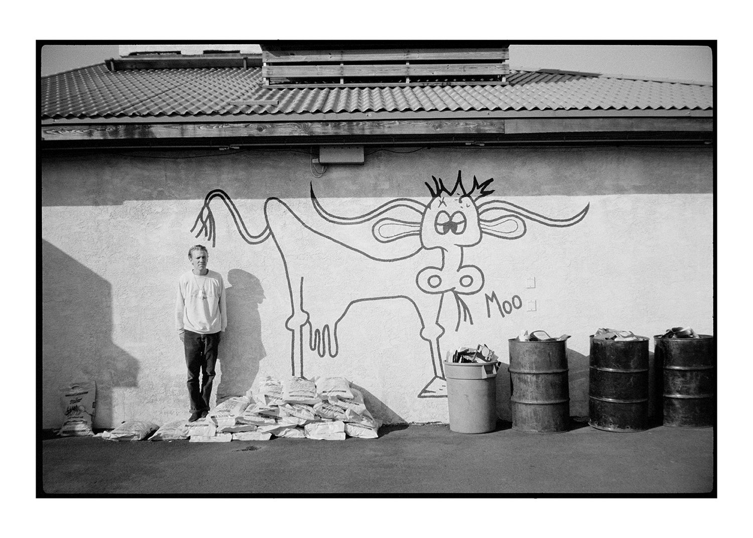 Elliott with a cow